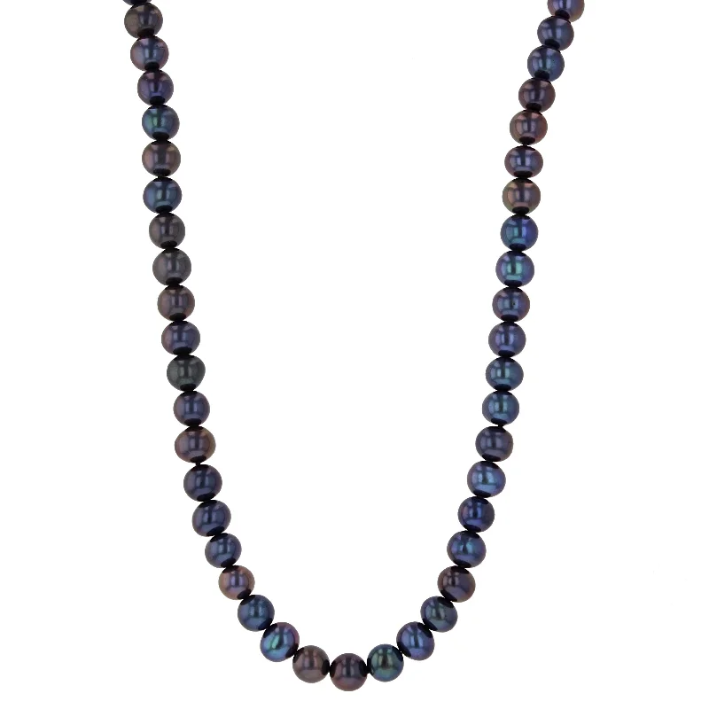 Layered Necklaces-7-8MM BLACK FRESHWATER PEARLS 48" NECKLACE