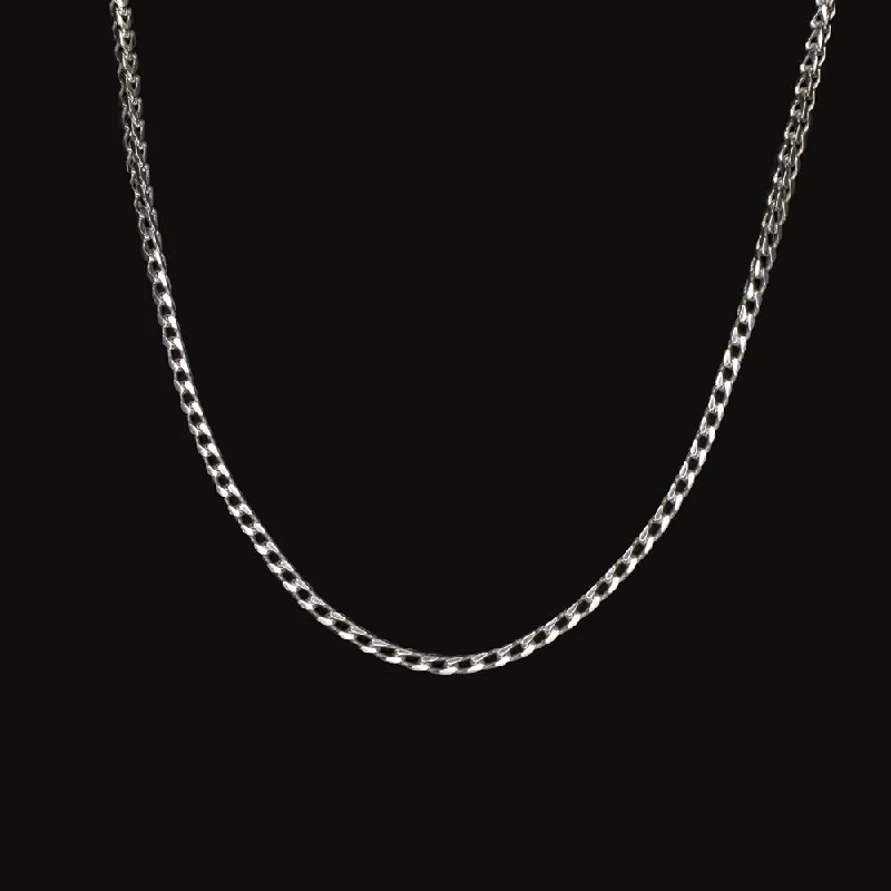 Elegant Bar Necklaces-14k WHITE GOLD WHEAT CHAIN 20 INCH 1.4mm NECKLACE CLASSIC SOLID MENS LADIES