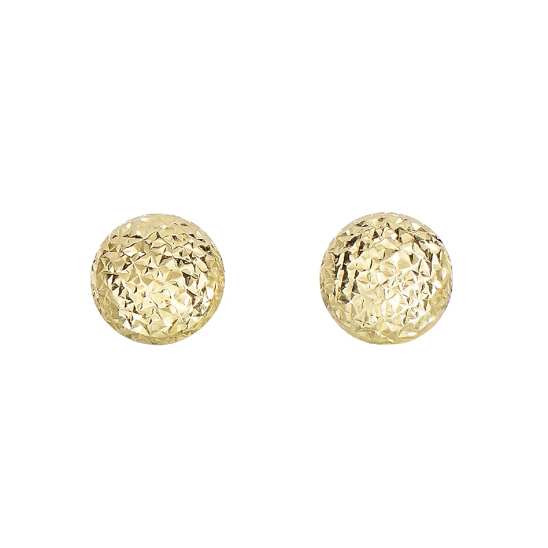 Cute Drop Earrings-14K Gold Diamond Cut Post Earring