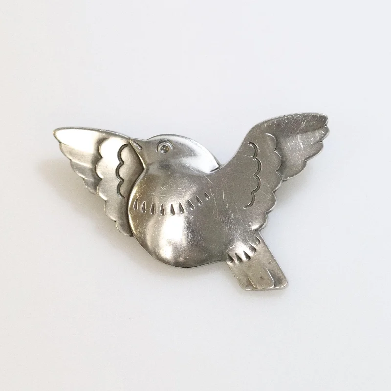 Simple Brooch-Vintage Georg Jensen Jewelry | Flying Chubby Bird Brooch 320