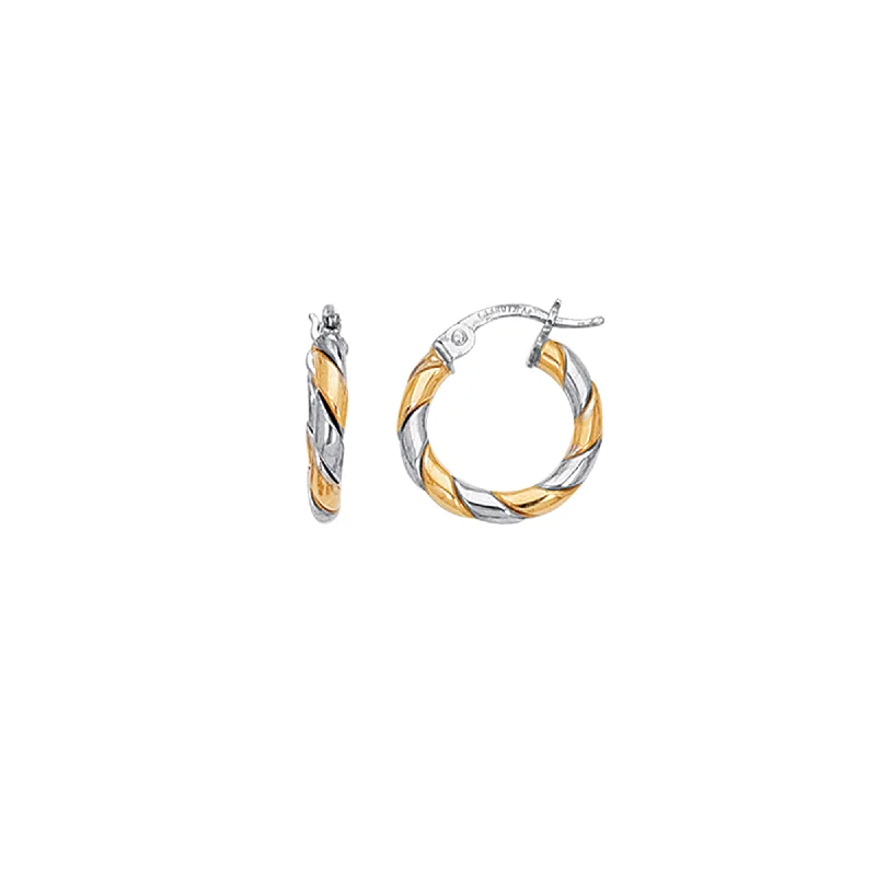 Creative Drop Earrings-14K Gold 2x15mm Twist Hoop Earring