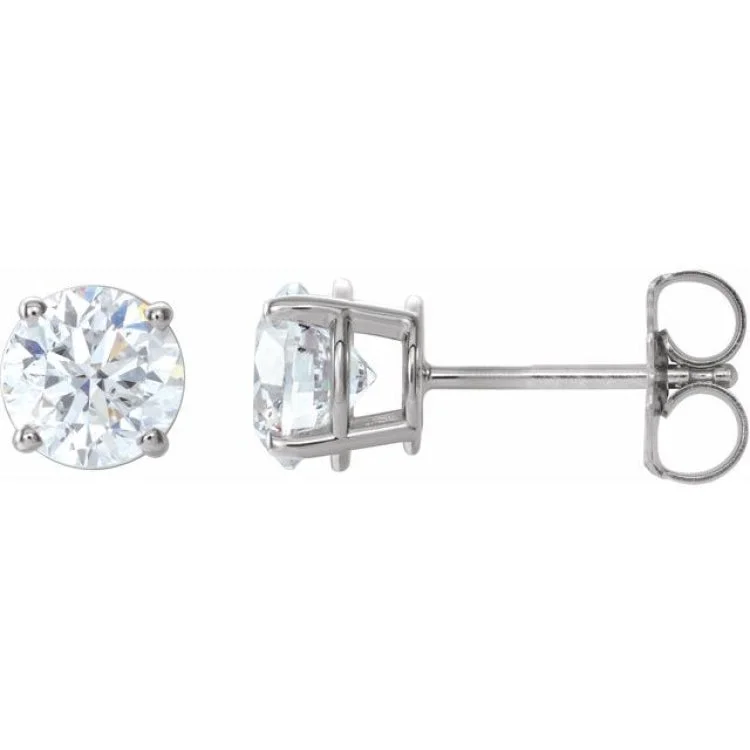 Shiny Drop Earrings-14K White 1 1/2 CTW Natural Diamond Stud Earrings