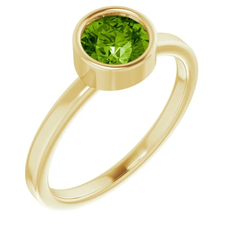 Classic Wedding Rings-14K Yellow 6 mm Natural Peridot Ring