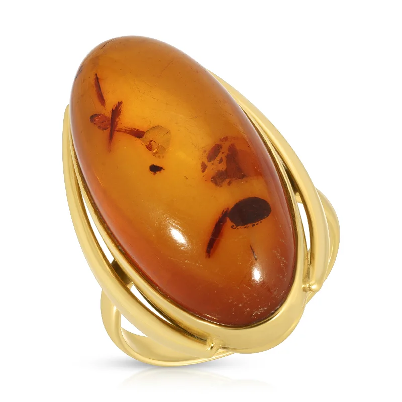 Custom Promise Rings-Vintage 70's Amber Ring