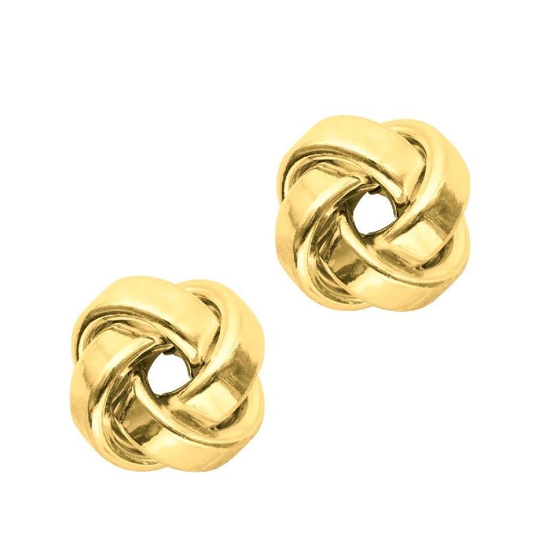 Gold Earrings for Men-14K Gold Medium Polished Love Knot Stud Earring