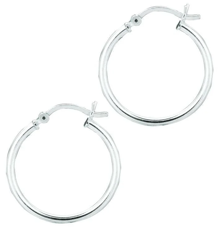 Bohemian Drop Earrings-Silver 2x20mm Hoop Earring