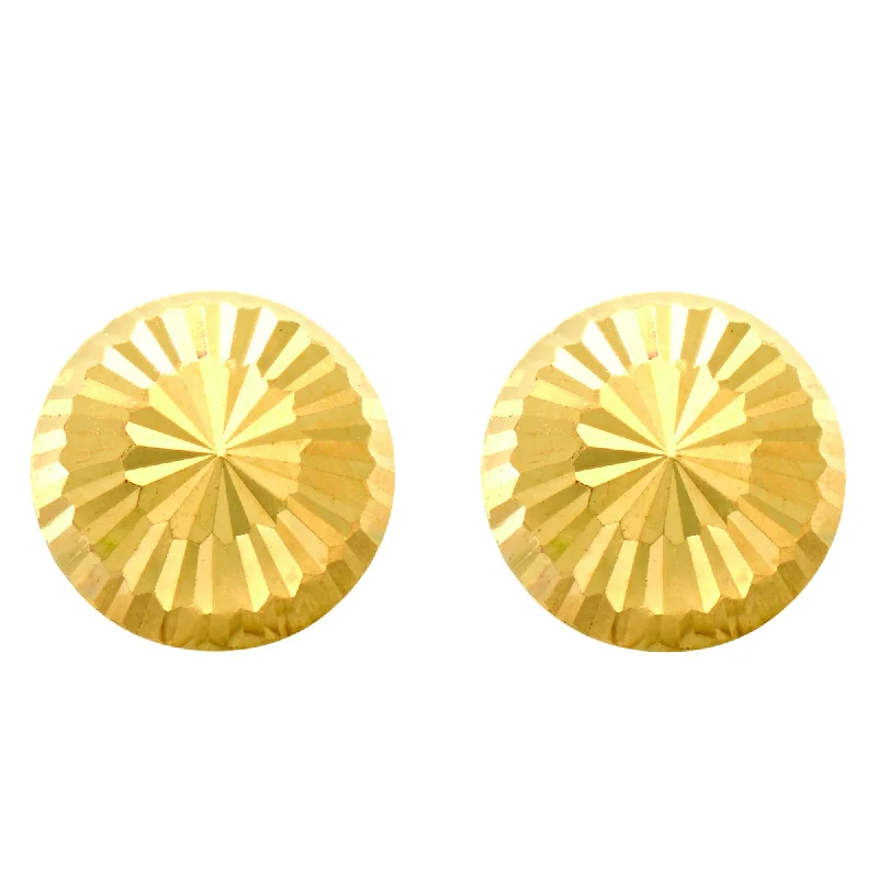 Mixed Earrings-14K Gold Large Diamond Cut Burst Post Earring