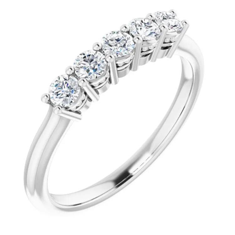 Colored Gold Rings-Platinum 1/3 CTW Natural Diamond Anniversary Band