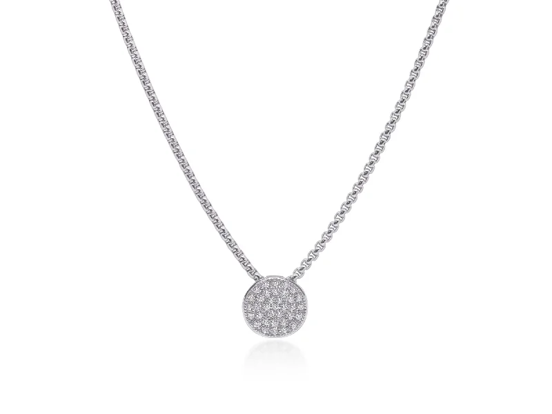 Trendy Necklaces-ALOR Grey Chain Taking Shapes Disc Necklace with 14K Gold & Diamonds