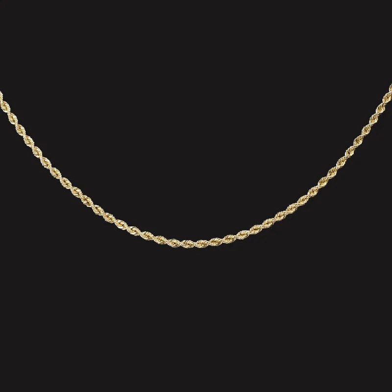 Chunky Necklaces-14k YELLOW GOLD ROPE CHAIN 18 INCH 1.3mm NECKLACE CLASSIC TWIST MENS LADIES