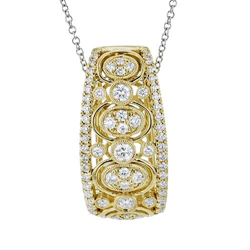 Short Necklaces-Pendant Necklace in 18k Gold with Diamonds LP4649