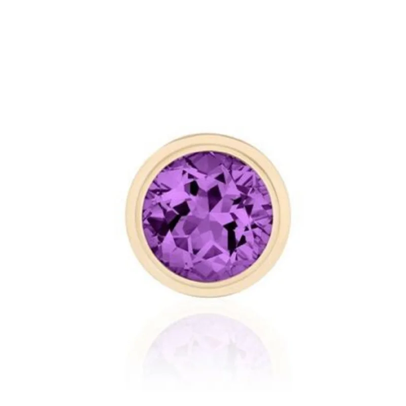 Engagement Rings With Birthstones-Amethyst Manhattan Faceted Ring