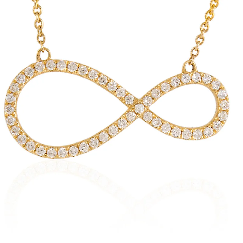 Small Pendant Necklaces-18kt Yellow Gold 0.30ct Diamond Infinity Necklace