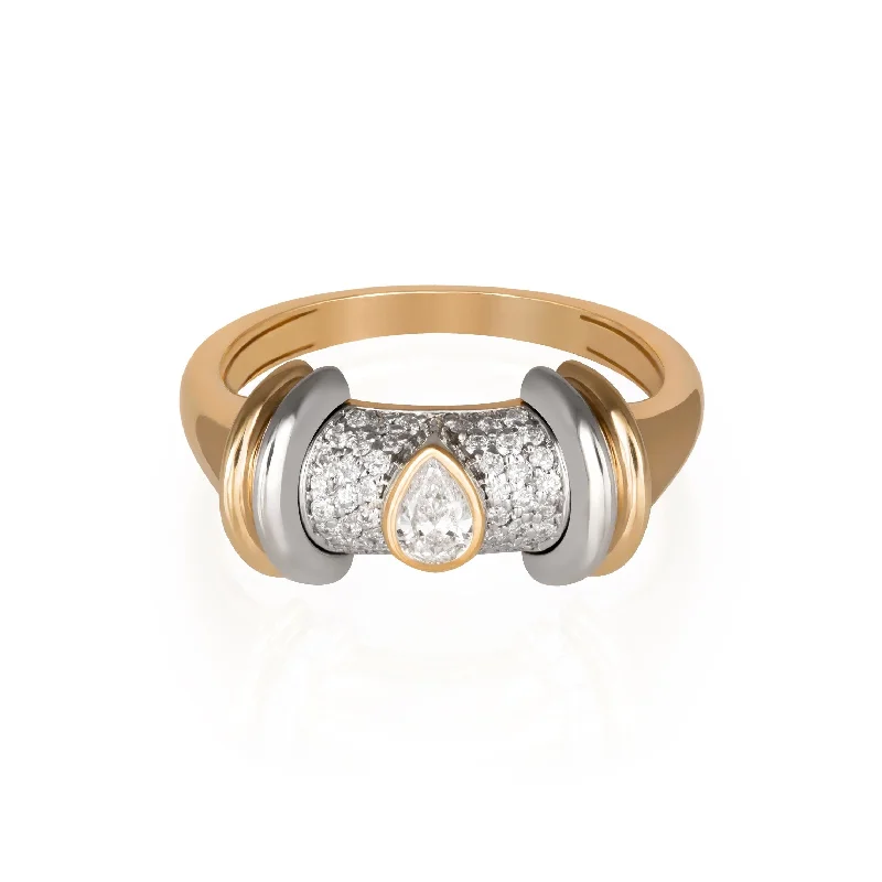 Luxury Diamond Rings-Warrior Full-Diamond Drop Ring