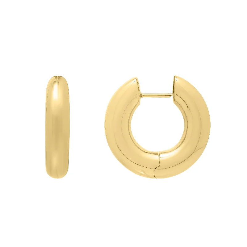 Modern Earrings-14K Gold Round Large Electroform Hoops