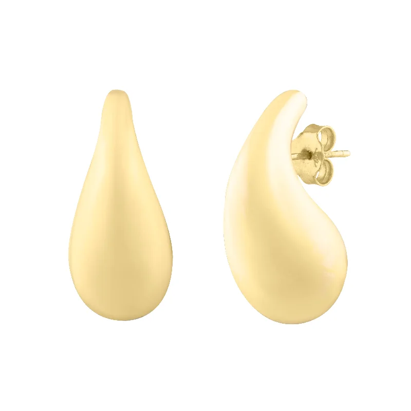 Long Earrings-14K Large Raindrop Studs