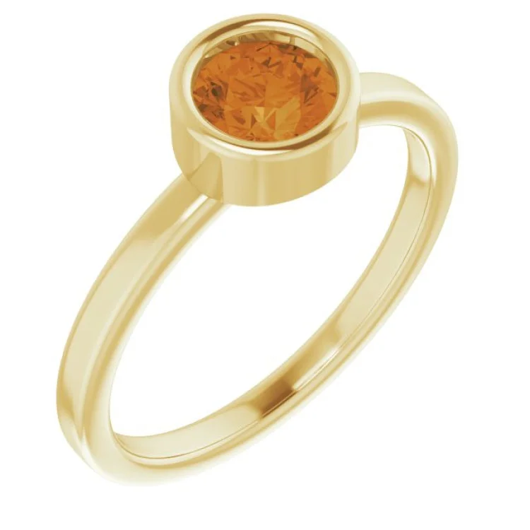 Unique Engagement Rings-14K Yellow 5.5 mm Natural Citrine Ring