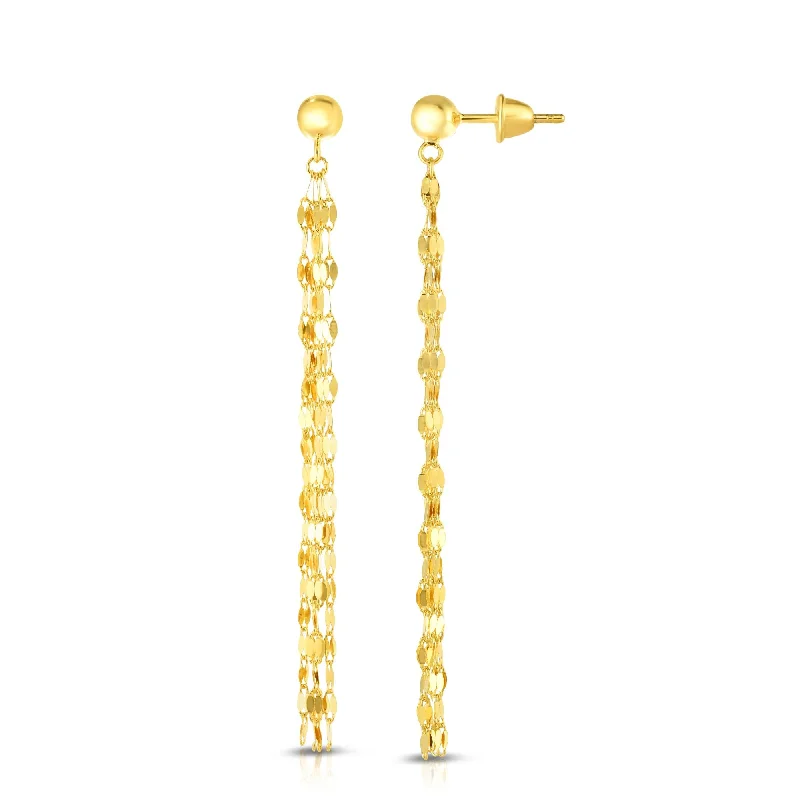 Minimalist Fashion Earrings-14K Gold Shoulder Duster Earring