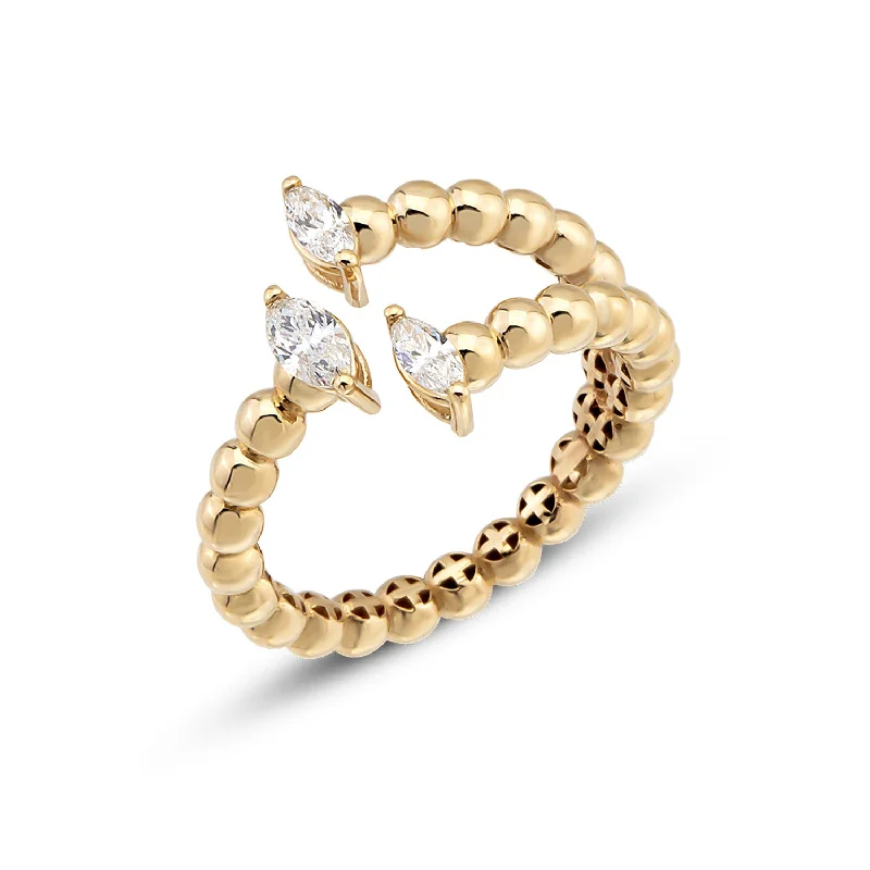 Halo Rings-Trio Marquise Ring