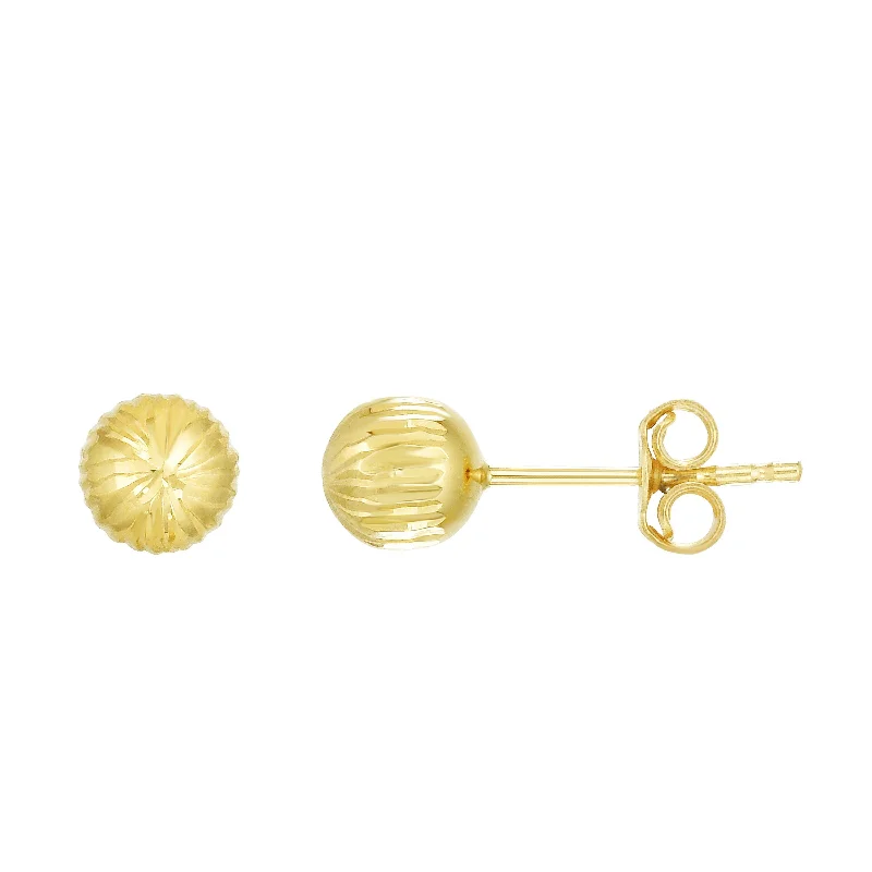 Shiny Drop Earrings-14K Gold 5mm Linear Cut Post Earring