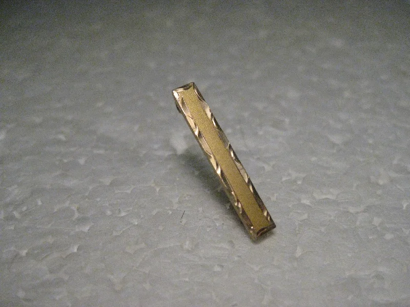 Brooch For Wedding Accessories-Vintage Pair of 10kt Gold Art Deco Bar Brooches, C-Clasp, 1" long, .78 gr. early 1900's