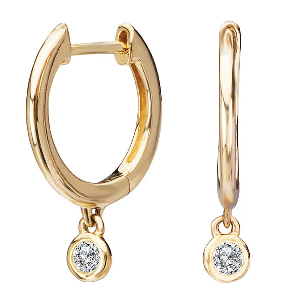 Oval Earrings-Hoop Earrings with Diamond