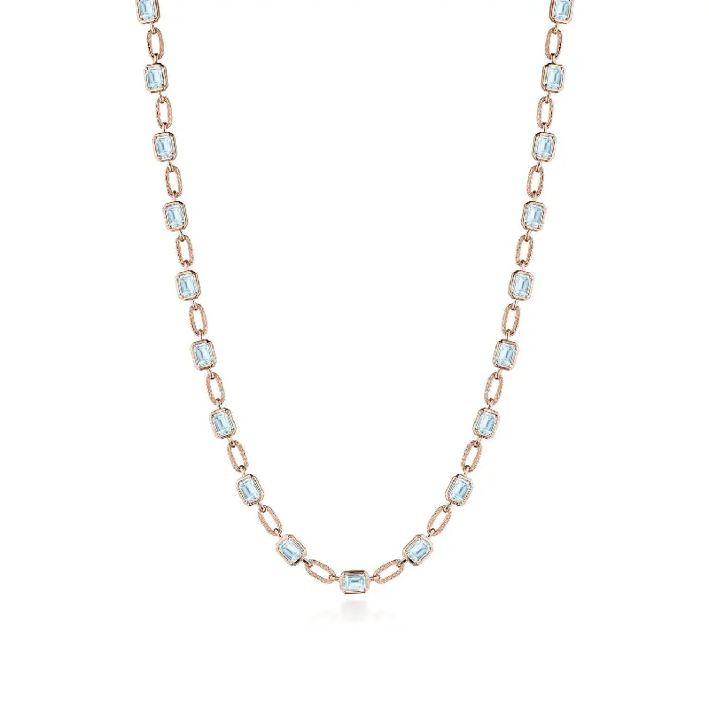 Chunky Gold Necklaces-TACORI Allure | Sky Blue Topaz Link Necklace FN825EC55x4BT16PK