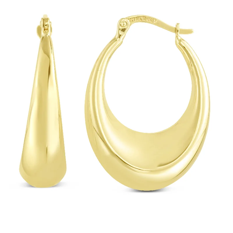 Elegant Ear Studs-14K Polished Puff Hoop