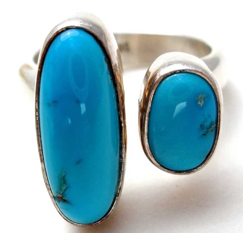 Opal Engagement Rings-Turquoise Ring Sterling Silver Size 6