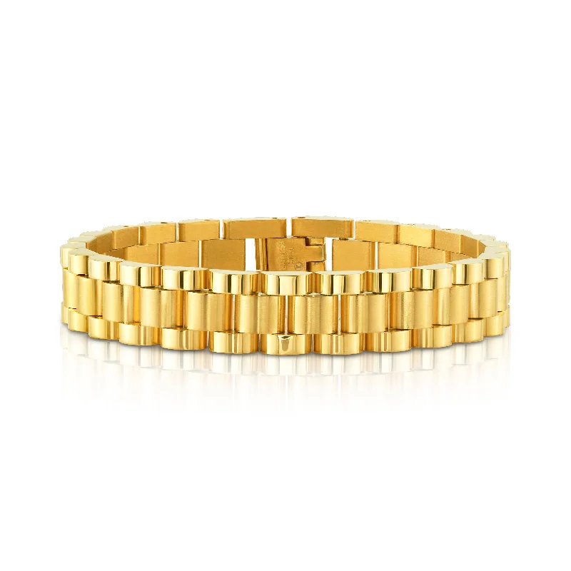 Fashion Bracelets-WATCH BRACELET, GOLD