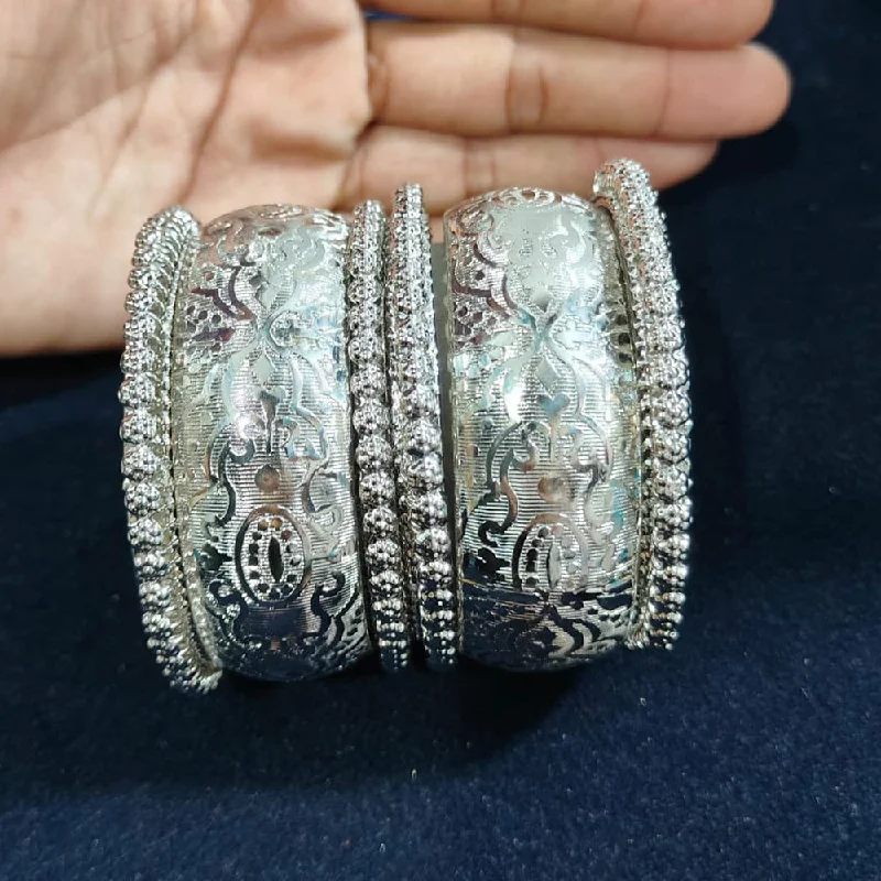 Bangles With Hearts-Pooja Bangles Oxidised Plated Bangles Set