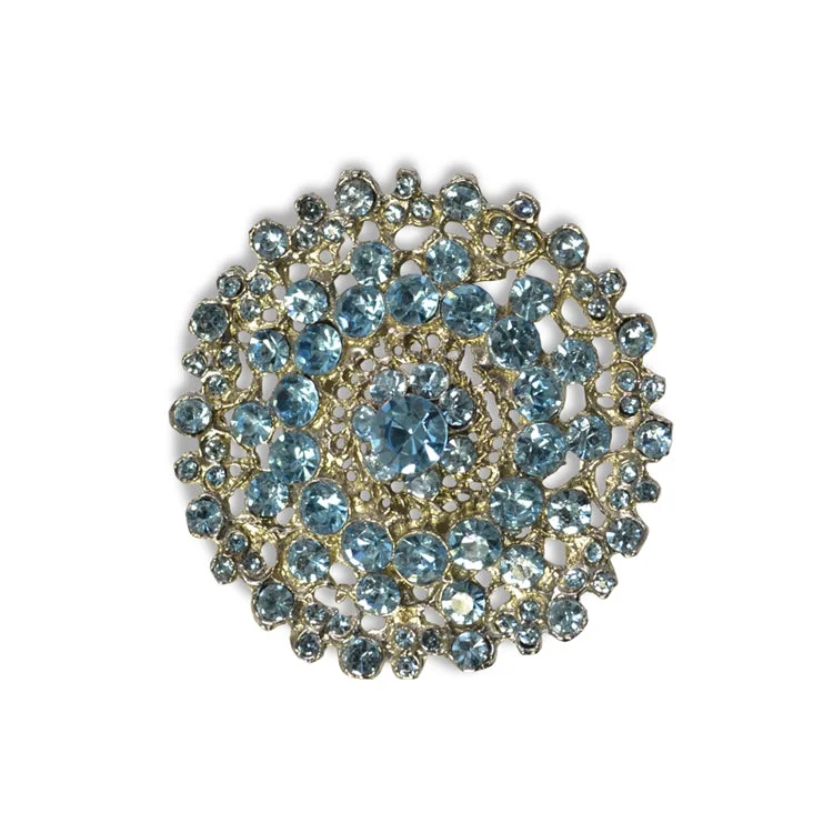 Brooch With Vibrant Colors-Glam Fabric Grand Light Blue Brooch