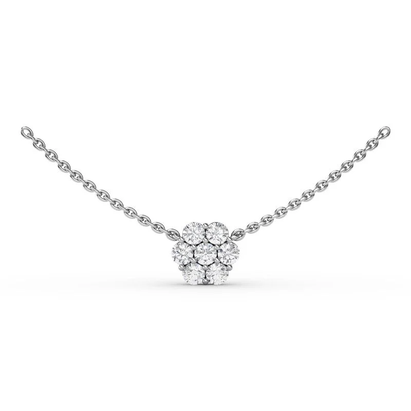 Luxury Gemstone Necklaces-Magnolia Diamond Necklace N5031