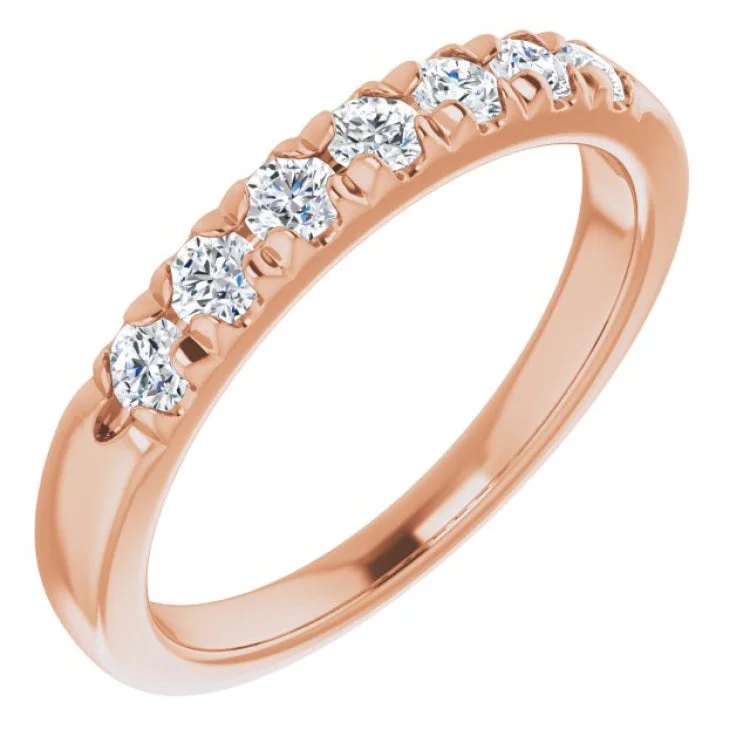 White Gold Wedding Bands-14K Rose 3/8 CTW Natural Diamond Anniversary Band