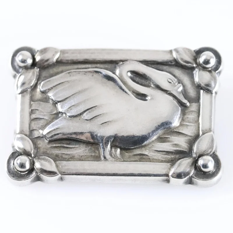 Brooch For Scarves-Vintage Georg Jensen Jewelry | Georg Jensen Swan Brooch 213A Denmark