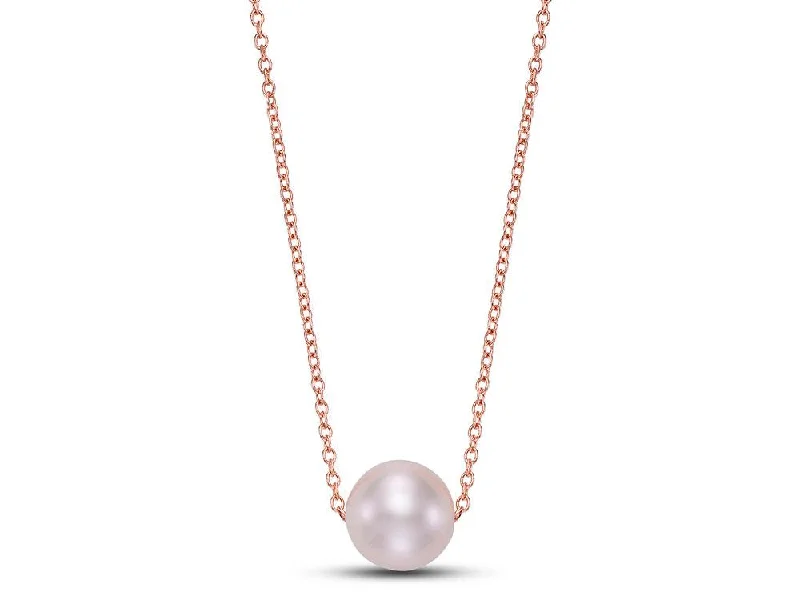 Antique Silver Necklaces-FLOATING PEARL PENDANT NECKLACE