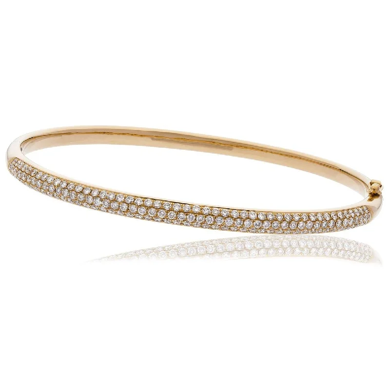 Bangles For Color Lovers-DIAMOND PAVE SETTING BANGLE IN 18K ROSE GOLD