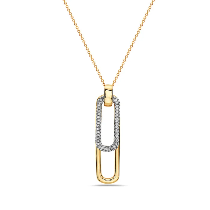 Sleek Gold Necklaces-Bassali Olympia 14k Two-Tone Gold Necklace PN12933XD