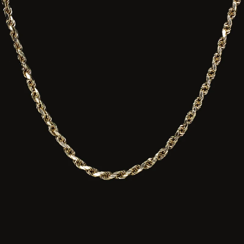 Unique Gemstone Necklaces-14k YELLOW GOLD ROPE CHAIN 18 INCH 2mm NECKLACE 9.5gm CLASSIC SOLID MENS LADIES