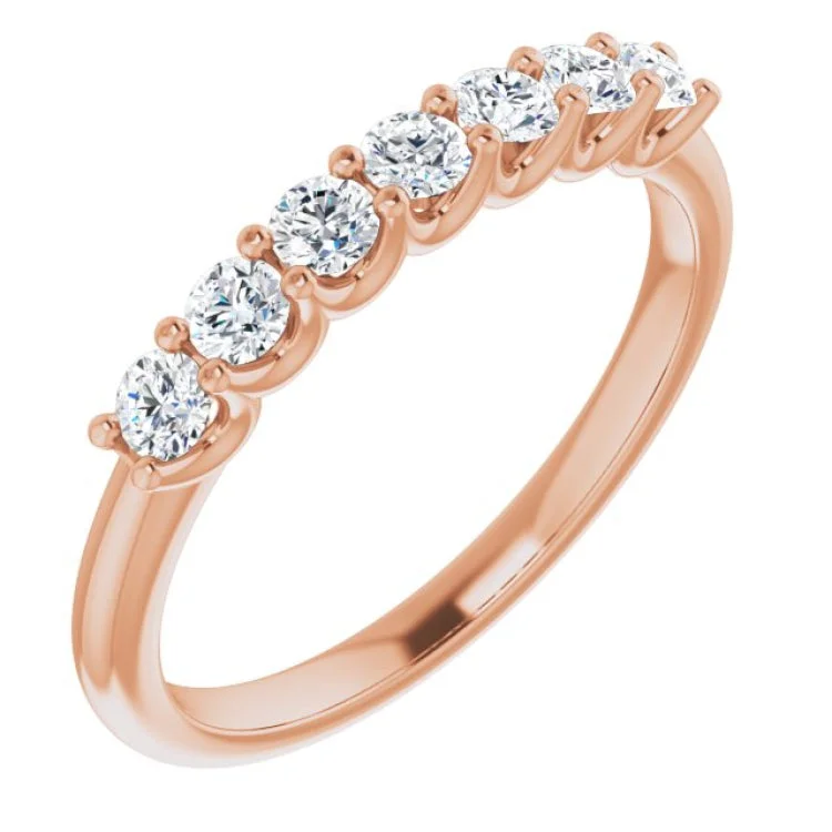 Modern Promise Rings-14K Rose 3/8 CTW Natural Diamond Anniversary Band