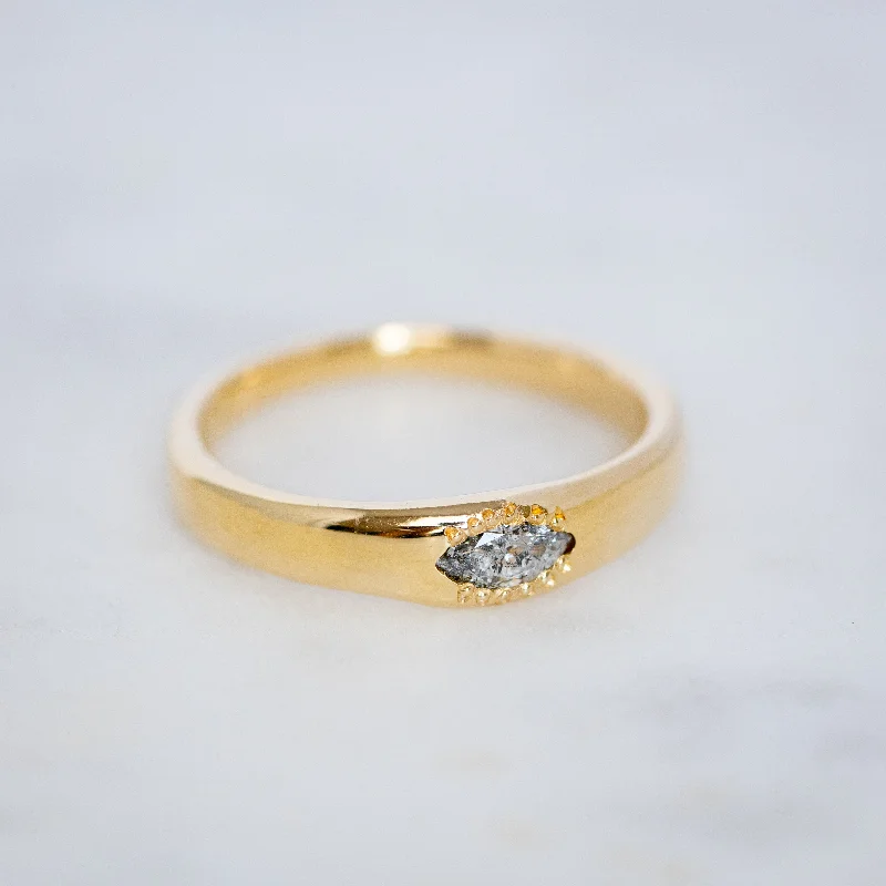 Designer Custom Rings-Marquise Wonky Stackable Diamond Ring