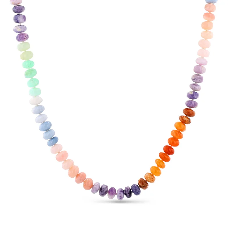 Men’s Gold Necklaces-Rainbow Opal Candy Necklace - 18" N0003494