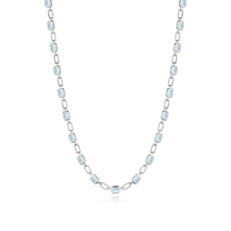 Pendant Necklaces-TACORI Allure | Sky Blue Topaz Link Necklace FN825EC55X4BT16