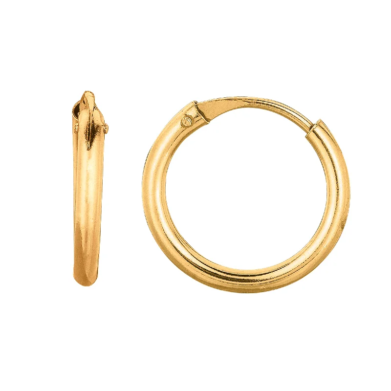 Designer Drop Earrings for Women-10K Gold Mini Endless Hoop Earring