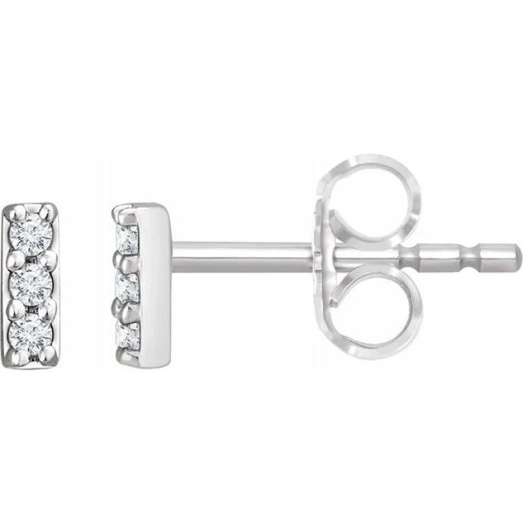 Chic Earrings-14K White .05 CTW Natural Diamond Bar Earrings