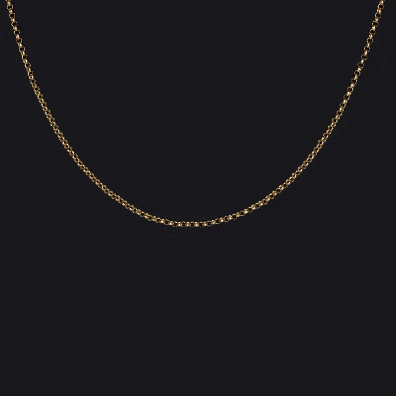 Birthstone Pendant Necklaces-SOLID 14k YELLOW GOLD ROLLO CHAIN NECKLACE 20 INCH DAINTY THIN MENS LADIES