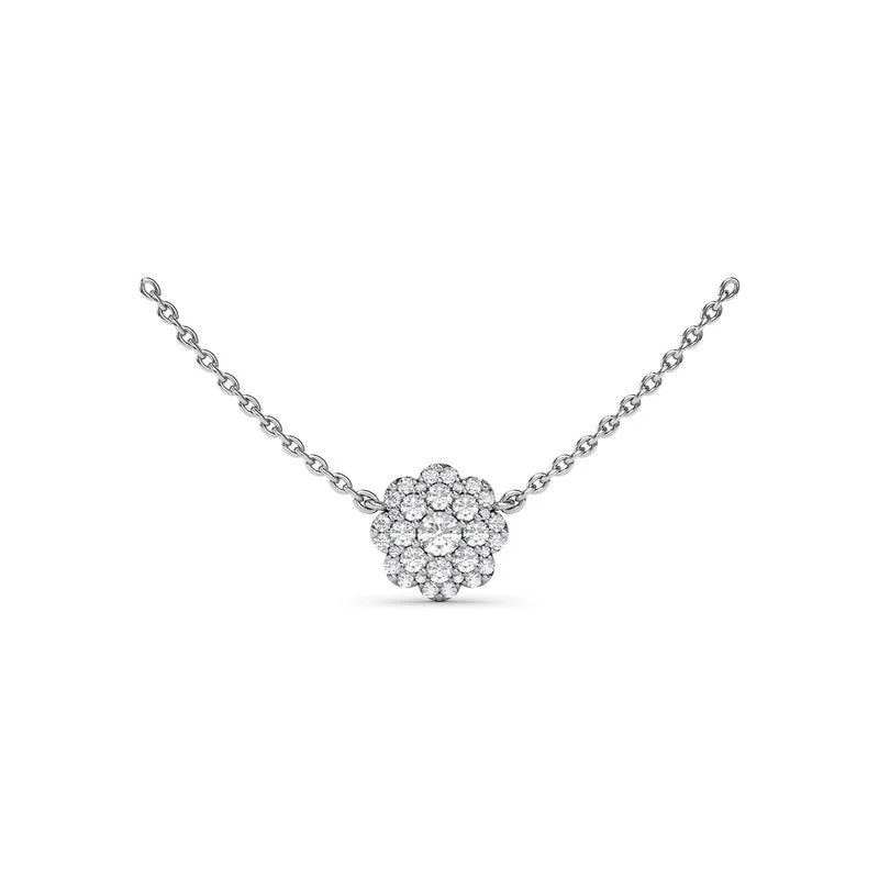 Custom Pendant Necklaces-Magnolia Diamond Necklace N4965